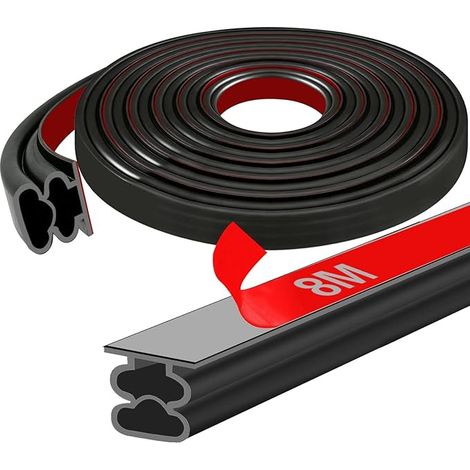 Joint Porte Autocollant, 8M Joint Porte Fenêtre Isolation Bande d'Étanchéité Isolation Phonique 10x10 mm Joints de Porte Autocollant en Caoutchouc Noir pour Portes Fenêtre Bureau (1/5)
