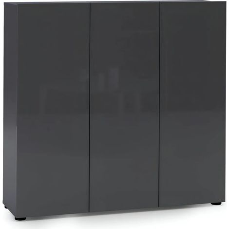 Scarpiera 3 Ante 120x34x115 cm Antracite Moderna