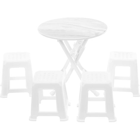 Table et Chaises Miniatures en Plastique pour Maison de Poupée Décor Salon 1 Set (1/5)