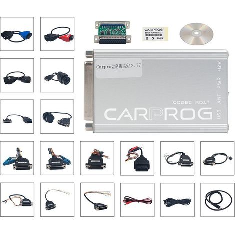 Outil de Programmation Auto Carprog V13.77, Programmeur ECU Réglage Puce, Diagnostic Réparation Calculateur Automobile, Kit Complet avec Câbles Adaptateurs (1/3)