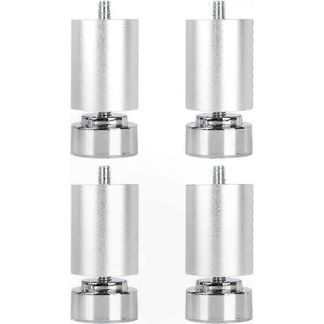 Pieds de meubles en métal à filetage M10 réglables, compatibles avec canapés, lits, tables et armoires, argent, 6 cm. (1/5)