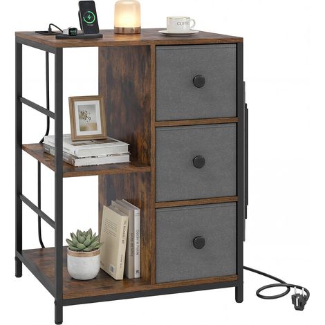 COSTWAY Organizer Industriale con 3 Ripianicon, Stazione di Ricarica, 46x40x63 cm