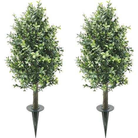 Arbustos artificiales con forma de topiario, decoración realista para exteriores, fácil mantenimiento, Green-a, 70 cm. (1/2)