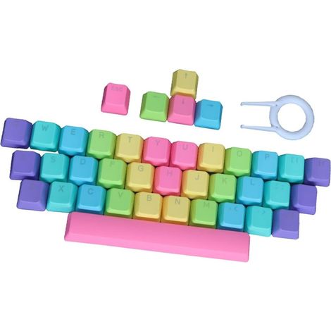 Kit de Touches avec Extracteur 39 Clés Couleur Arc-en-Ciel Résistantes à l'usure et Personnalisation pour Clavier Mécanique, pour Gaming Intensif (1/5)