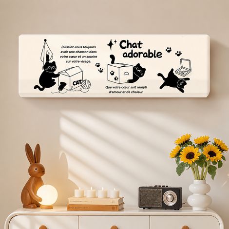 Housse de climatiseur mural en tissu motif chat noir 2P 86x23x30cm 2p 86 23 30cm 120 g – Livraison gratuite