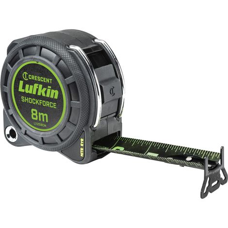 Lufkin L1125BCM 3cm x 8m Shockforce Night Eye Double-Sided Tape with Fall Resistance Tested for 30-Meter Drop Safety