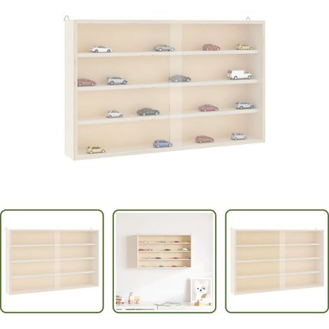 Rangement - Vitrine de collection en bois avec portes 60 x 8,5 x 37 cm (1/5)