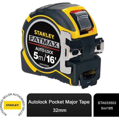 Stanley 5m (16ft) FatMax AutoLock Retractable Tape Measure with Magnetic Hook