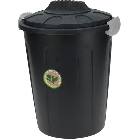 Universal Maxitonne mit Deckel 23 L - schwarz - Kunststoff Allzweck Tonne Mülltonne Regentonne Abfalleimer