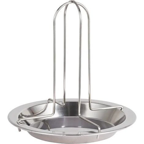Grille de rôtissage avec bol, support à poulet grillé en acier inoxydable antiadhésif, pour la cuisine et le barbecue en extérieur.-AquaForge (1/5)