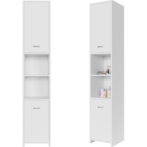 Armadio da bagno bianco 180x30x30cm mobile alto (1/5)