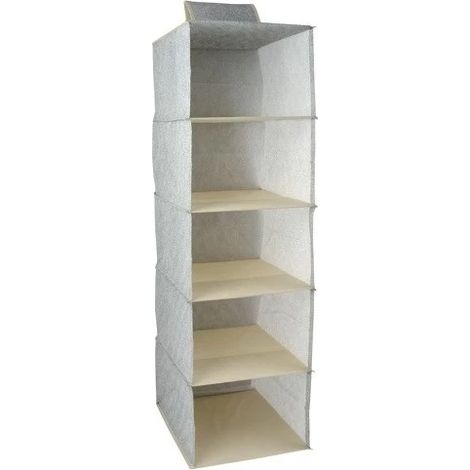 Penderie vêtements PP aéré 5 compartiments Gris & Beige MSV