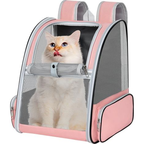 Sac à dos de transport pour animaux de compagnie, pliable et respirant pour chat et chien jusqu'à 7kg, sac de voyage confortable avec coussin amovible (1/5)
