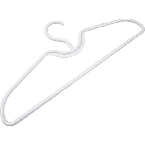 Perchas de plástico antideslizantes para ropa - Estante organizador para armario - Diseño que ahorra espacio - Paquete de 10 - Blanco (1/5)