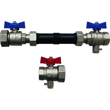 SCHÜTZ Set de instalación para contador de calor niquelado, 3/4", montaje horizontal, 5006583