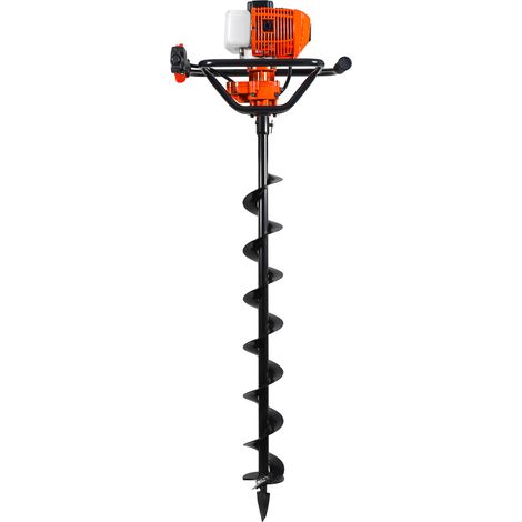 Boudech – Tarière thermique 62cc – Moteur 2 temps – Foret 100mm pour creuser poteaux et arbres – Compacte et légère
