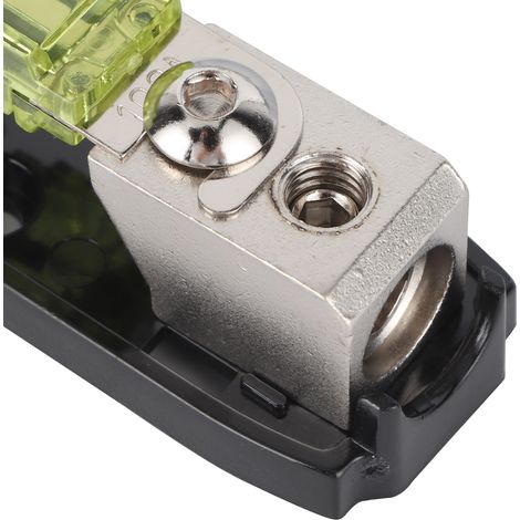 Accessoire de montage pour véhicule : porte-fusible unidirectionnel AGU jaune 100 A pour autoradio stéréo (1/4)
