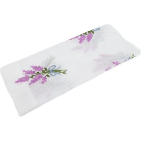 Rideau à fleurs en polyester 100 x 55 cm, drapé riche, broderie 3D, texture douce et respirante, idéal pour la cuisine. (1/5)