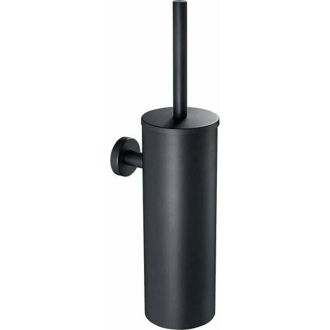 Brosse Toilettes WC Antibactérienne à Manche Long avec Support de Brosse, Balai Toilette WC Suspendu 304 en Acier INOX, avec Support Brosse Noir (1/5)