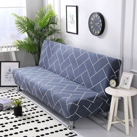 Housse extensible pour clic-clac sans accoudoirs - Couverture élastique imprimée, 160-190 cm, E