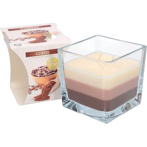 KOTARBAU Bougie parfumée 2 mèches dans un verre à café - Double mèche - Idée cadeau - Aromathérapie - Durée de combustion jusqu'à 32 heures (1/5)