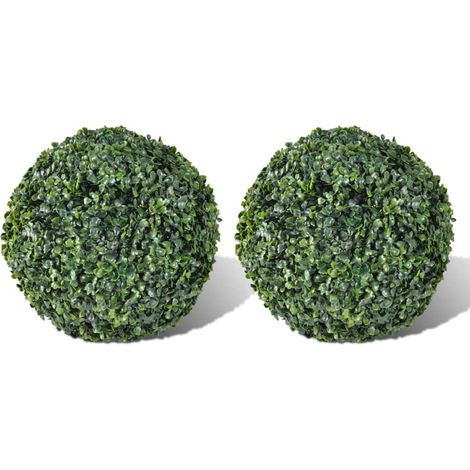 Arbusto de bolas Boj artificial H27 cm 2 unidades vidaXL
