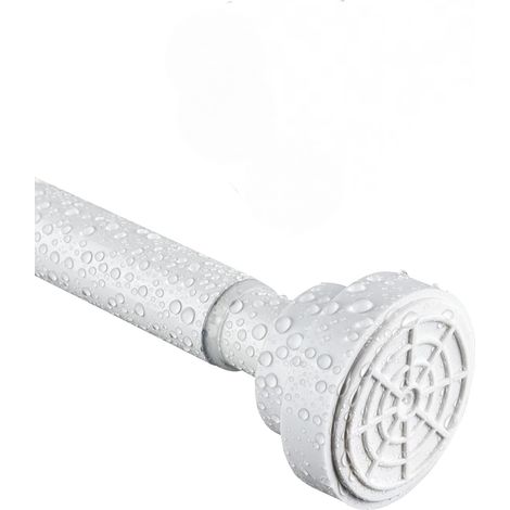 Barra retráctil para cortina de ducha, no requiere taladrar, apta para baño, ventana, armario, 85-140 cm, blanca. (1/5)