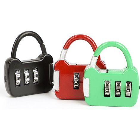 Lot de 3 cadenas à combinaison multicolores à 3 chiffres, idéal pour les bagages, les armoires scolaires et les salles de sport. Cadenas à combinaison résistant aux intempéries.