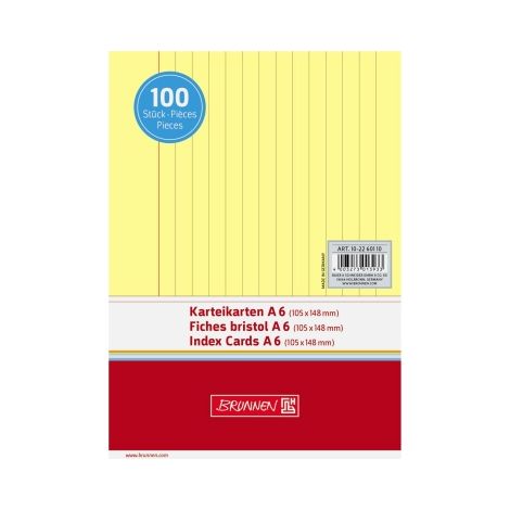 BRUNNEN Karteikarte 102260110 DIN A6 liniert ge 100 St./Pack. (1/2)