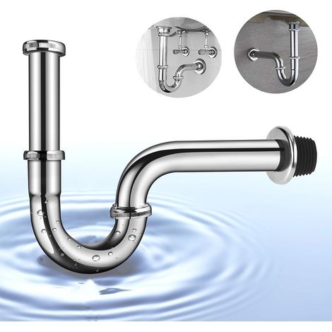 Ensemble de vidange universel de type siphon pour lavabo, adapté au raccourcissement des tuyaux de haute qualité, tuyau de siphon, joint d'étanchéité en caoutchouc pour tuyau de siphon de lavabo + tuy (1/5)
