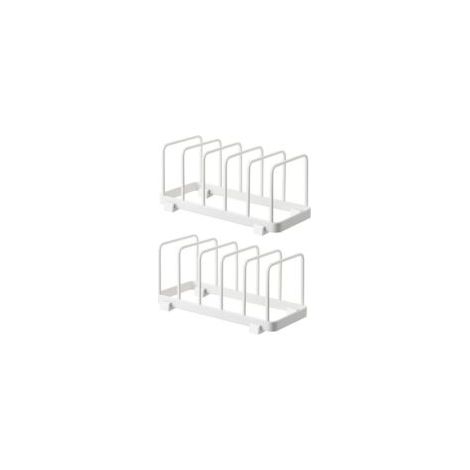 Organisateur d'assiettes, égouttoir à ustensiles, rangement de planche à découper pour comptoir de cuisine (blanc, 2 pièces) - Crezuo (1/4)