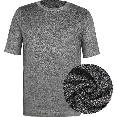 T-shirt de protection de niveau 5, résistant aux coupures, anti-coupures, manches courtes, col rond, haut de sécurité (XL) (1/5)