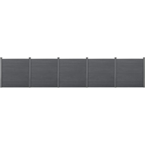 Valla de jardín - de 45 elementos de WPC - privacidad - 183 x 879 cm - Gris [neu.holz] (1/5)