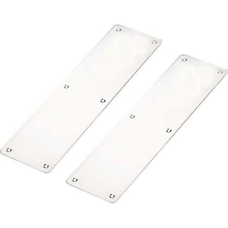 Plaque de Poussée de Doigt de Porte, 2 x Plaque de Doigt de Porte Coupe-feu, Plaque de Poussée 300 x 80mm Acier Inoxydable Brossé Kickplate Protection de Porte/Porte Inférieure avec Vis, Coin Carré (1/4)