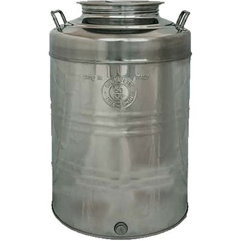 Contenitore fusto botte per olio Belvivere da 20 lt in acciaio inox 18/10 predisposizione rubinetto attacco 1/2' vino birra (1/2)