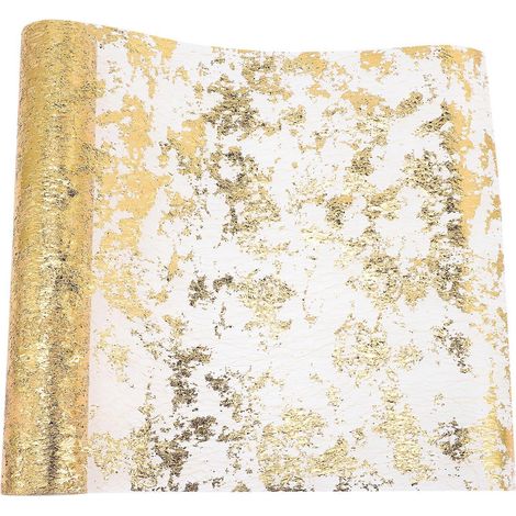 Chemin de table noir en maille, chemin de table à paillettes dorées, chemin de table à sequins dorés (1/5)