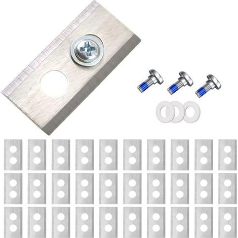 1 Set, Farbe: Silber, Material: Edelstahl, 30 Rasenmähermesser, Ersatzmesser aus Edelstahl, 2 Löcher.