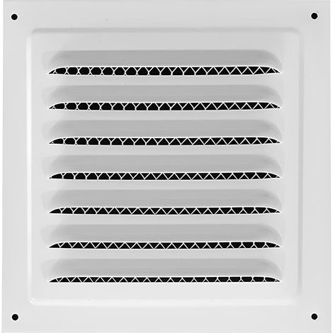 Grille d'aération carrée 20 x 20 cm pour salle de bain, bureau, cuisine avec moustiquaire (1/5)
