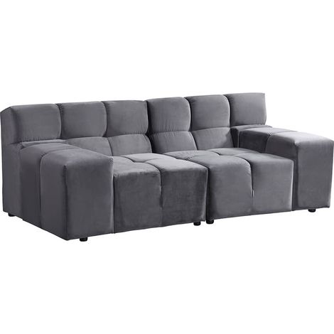 HOME DELUXE Modulares Sofa ORLENA - S Anthrazit Ecksofa, Samtstoff, Samtsofa, Modulsofa Ecksofa, Samtstoff, Samtsofa, Modulsofa