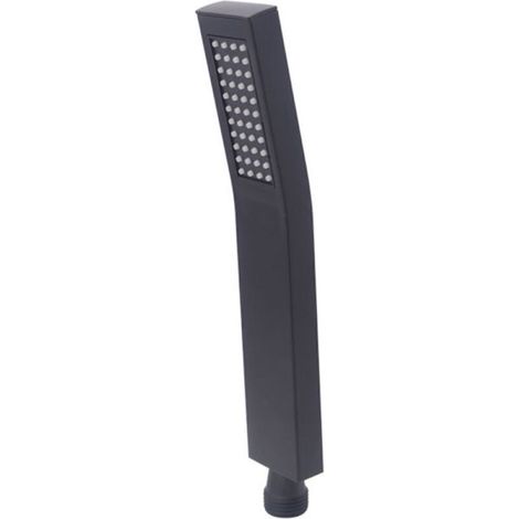 1 pommeau de douche à main, surpresseur intégré, jet pluie, acier inoxydable 304, noir mat, 20 mm (1/4)