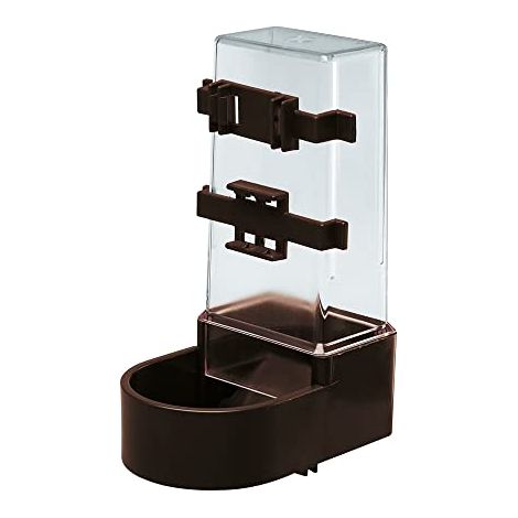 Ferplast Mangiatoia FPI 4518 Mangiatoia per uccelli per acqua e cibo con fissaggio esterno. Variante  - Misure: 11.6 x 13.7 x h 21.2 cm - Marrone
