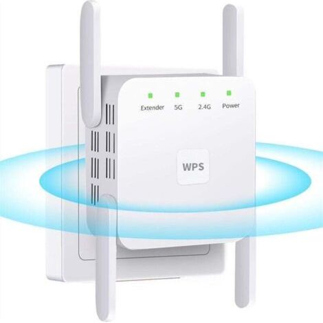 Répéteur WiFi Exterieur. 2025 Nouveau Amplificateur WiFi 1200Mbps. Répéteur WiFi Puissant sans Fil Double Bande 5GHz & 2.4GHz WiFi Extender. Compatible avec Toutes Les Box Internet Ethernet Port