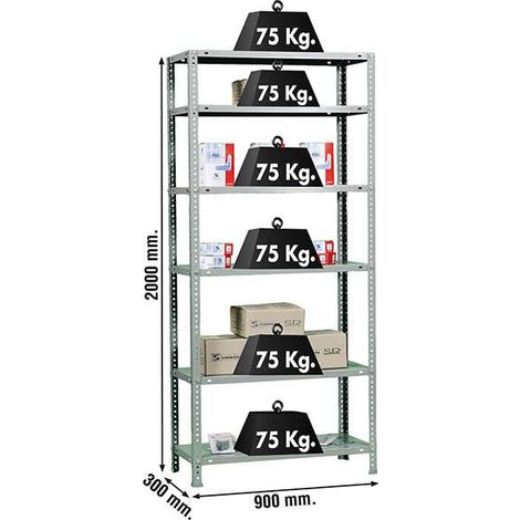 Simonrack Vielseitiges Regal Silber 6 Ebenen 75 kg