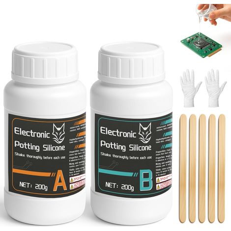 400 g de gel isolant electrique, mastic d'étanchéité isolant, transparent, imperméable, résistant à l'humidité et aux chocs, offre une protection fiable et à long terme pour les (1/5)