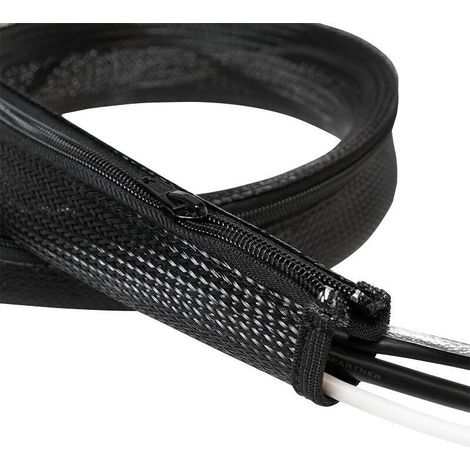 Manguera de protección de cables, LogiLink, diámetro 50 mm, cremallera, 1 m, negra (1/4)