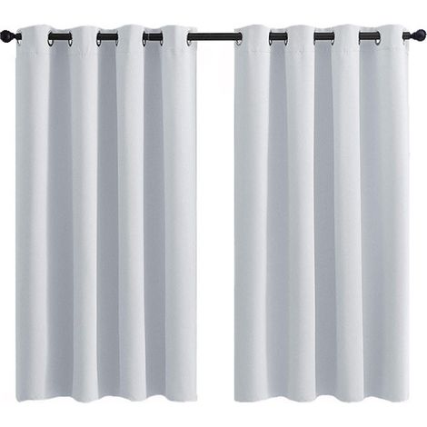 Rideaux occultants pour chambre à coucher, en microfibre isolante, à œillets, 2 pièces, 168 x 262 cm