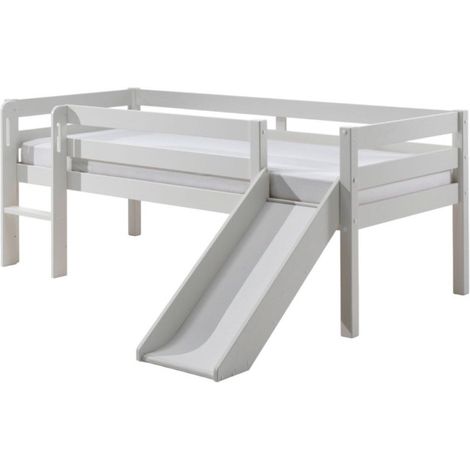 Pack - Lit Enfant Surélevé & Etagère "Pino II" Blanc (1/5)