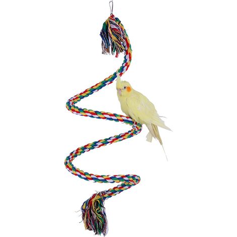Perchoir Corde Perruche Escalade Ficelle pour Calopsitte/Inséparables Petit Moyenne Oiseaux, 50cm