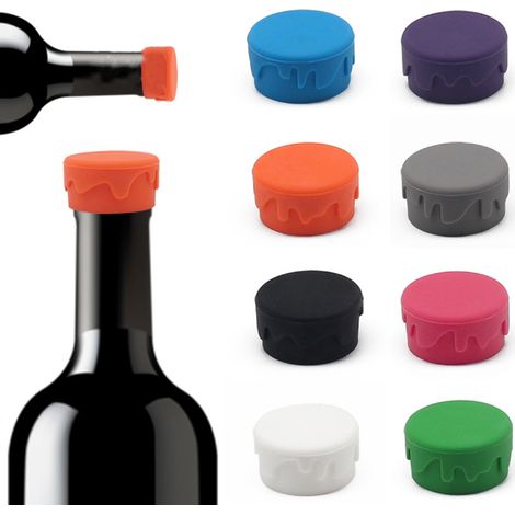 Set mit 8 Silikon-Weinstopfen, runden Flaschenverschlüssen, Bier-/Bierflaschenverschlüssen
