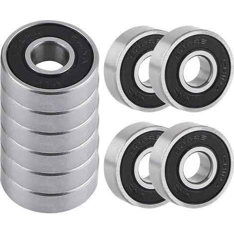 Roulement 608-2RS, 10 Pcs Roulements à Billes 8x22x7mm, Deep Groove Ball Bearings, pour Équipements Industriels Véhicules